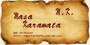 Maša Karamata vizit kartica